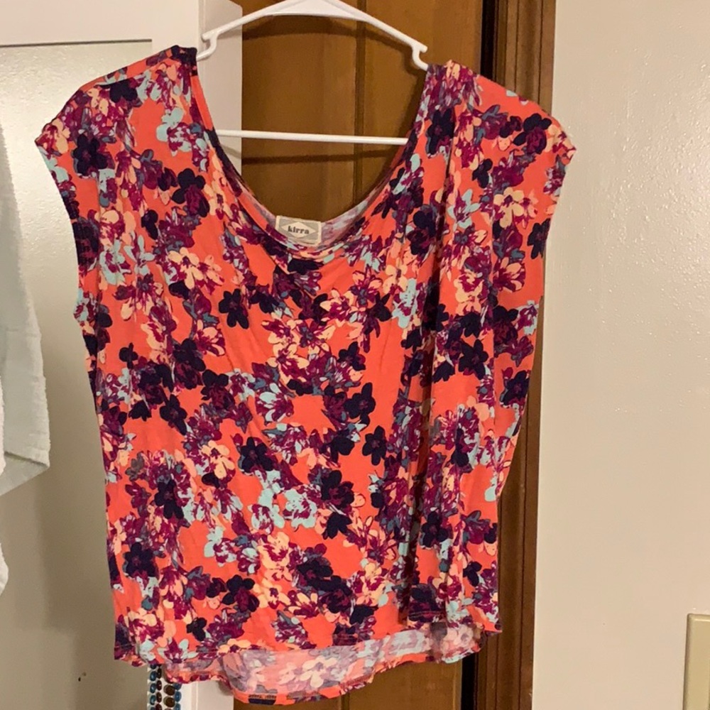 Kirra Orange floral crop top